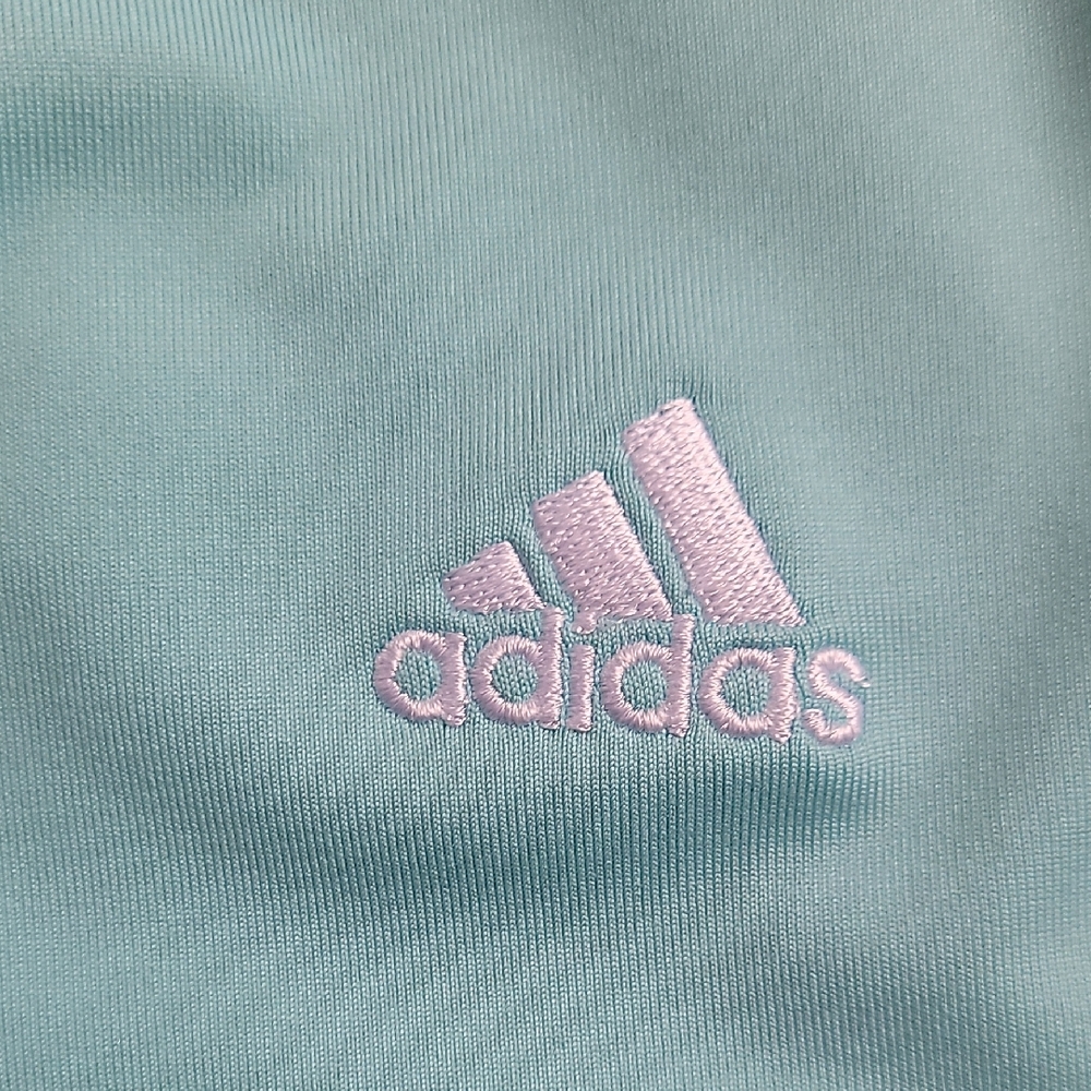 Adidas Light Blue V-Neck T-Shirt - Picture 4 of 6